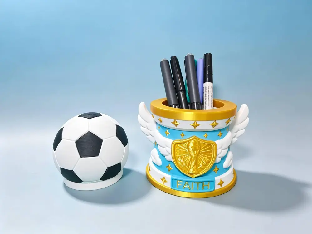 Champion Angel Football Cup Pen Holder冠军天使足球奖杯笔筒