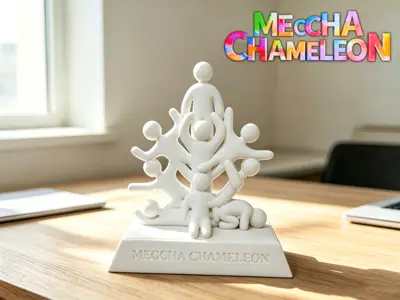 Mecha Chameleon game characters sculpture