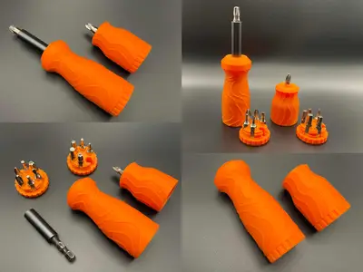 Screwdriver- With internal bit organizer