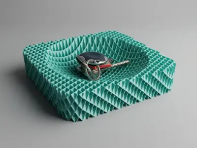 Bandeja de escritorio con geometría de panel cuadrado