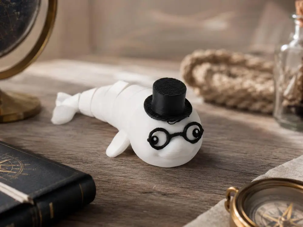 Beluga Flexi Toy - Articulated White Whale Figure