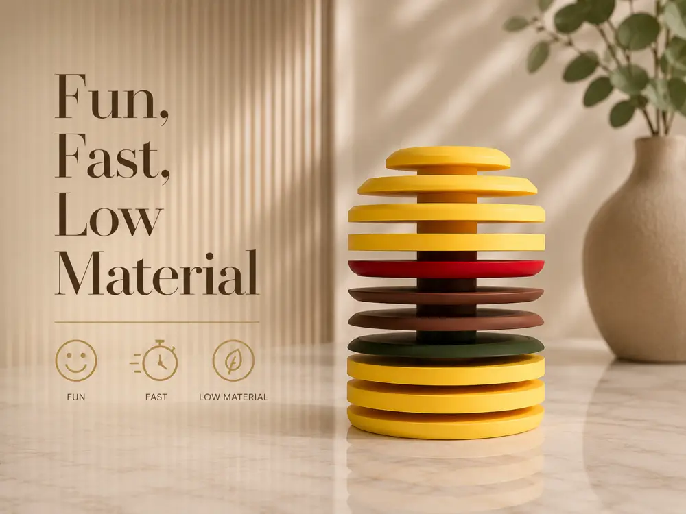 Geometric Stackable Burger | Fidget & Easy Print