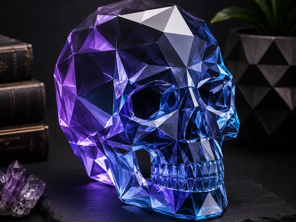 Crystal Skull – Faceted Geometric Sculpture