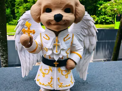 cute angel dog