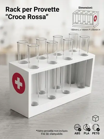 Universal Test Tube Rack – 8 Tubes (16 mm)