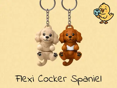 Cocker Spaniel Keychain – Articulated Flexi Cute Dog Toy