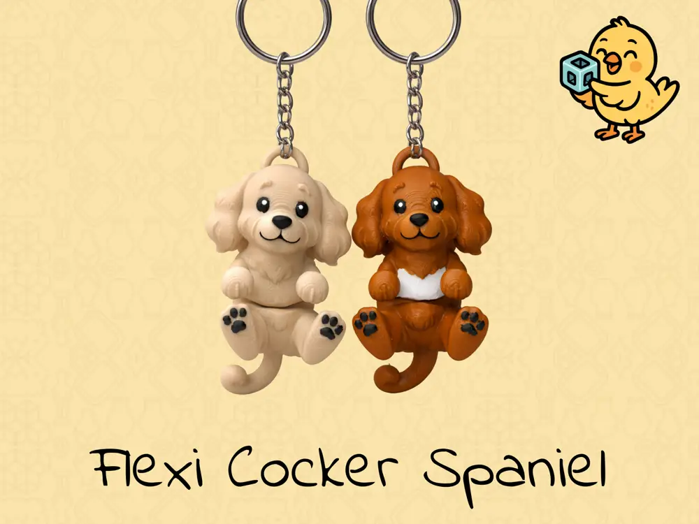 Cocker Spaniel Keychain – Articulated Flexi Cute Dog Toy