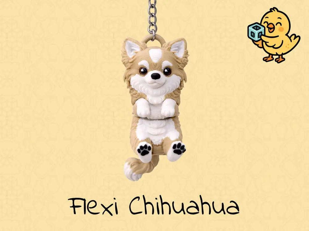 Chihuahua Keychain – Articulated Flexi Cute Dog Toy