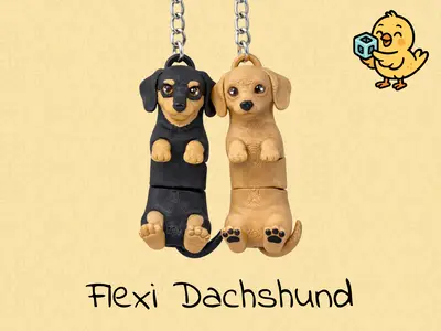 Dachshund Keychain – Articulated Flexi Cute Dog Toy
