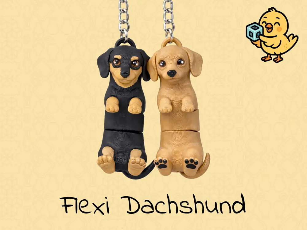 Dachshund Keychain – Articulated Flexi Cute Dog Toy