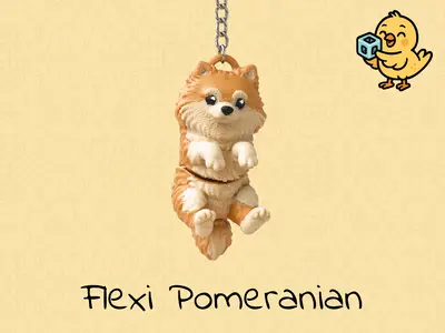 Pomeranian Keychain – Articulated Flexi Cute Dog Toy