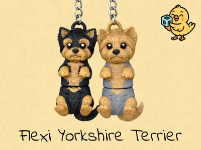 Yorkshire Terrier Keychain – Articulated Flexi Cute Toy Dog