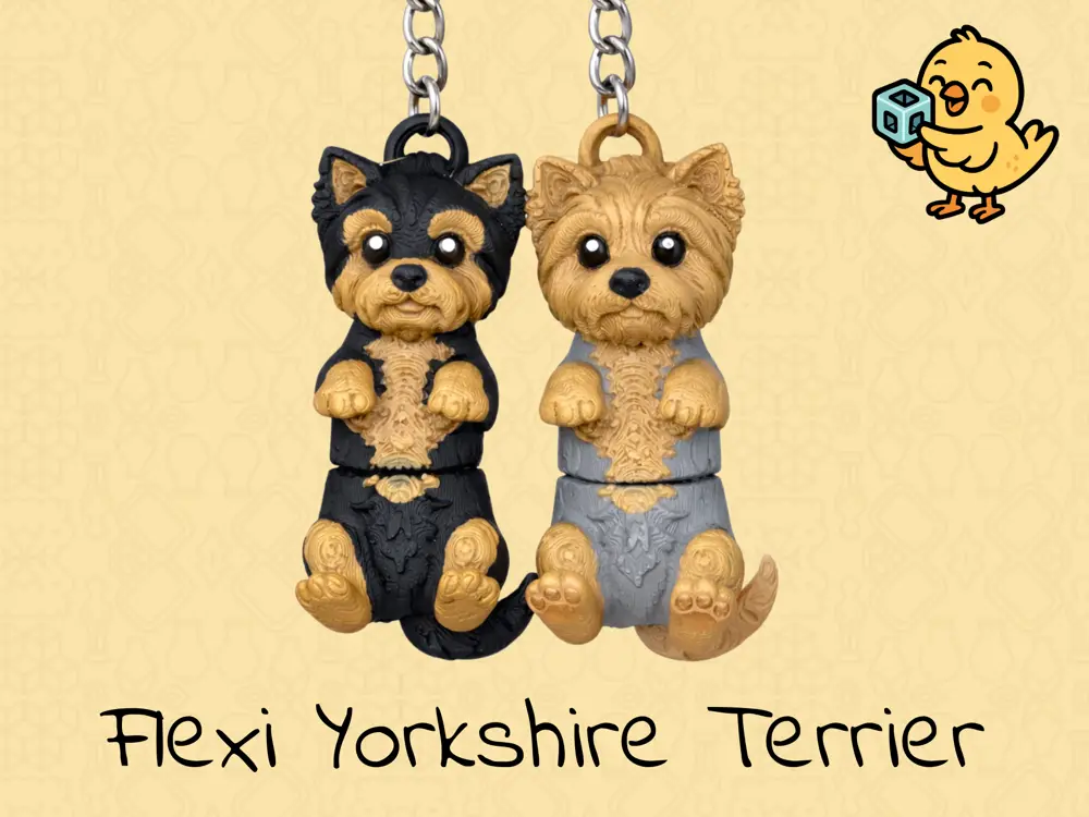 Yorkshire Terrier Keychain – Articulated Flexi Cute Toy Dog