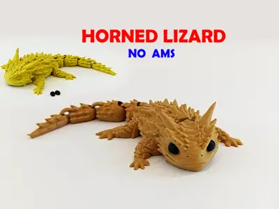 Articulated Horned Lizard | Print-in-Place | No AMS Needed!