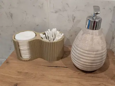 Pads & Swabs Holder Ribbed Bath Organizer