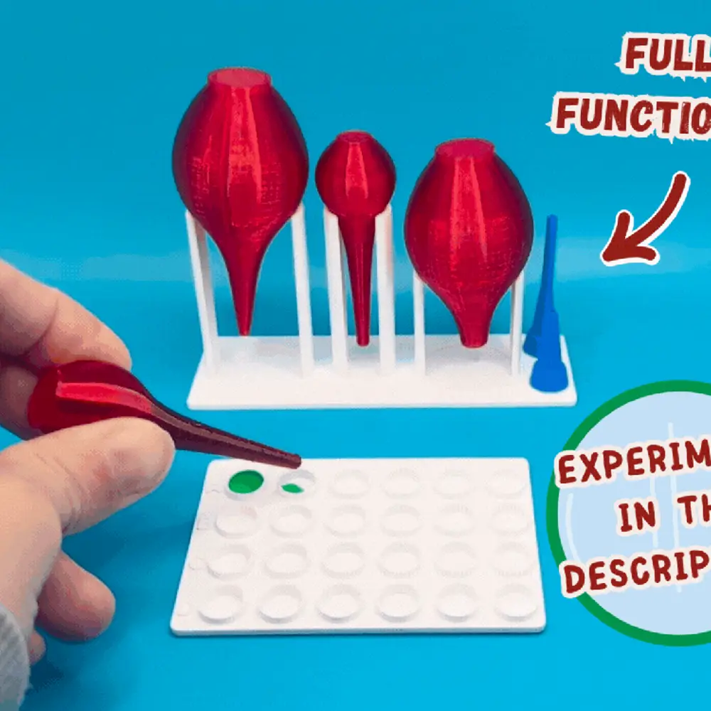 Functional TPU Pipette Set with Stand & Microplate
