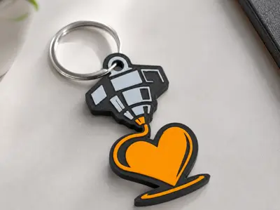 3D Printer Extruder Keychain – 3 Color Multicolor Print
