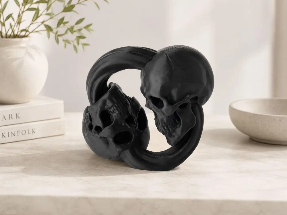 Intricate Skull Loop Sculpture - Dark and Creative Design