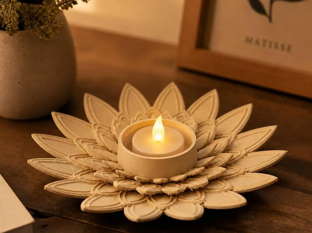 Lotus LED Candle Holder - Floral Minimalist Decor