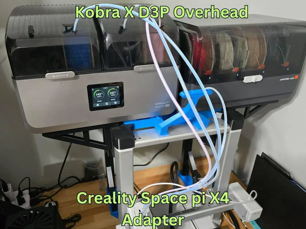 Creality Space Pi X4 side shelf for D3P Kobra X overhead mount