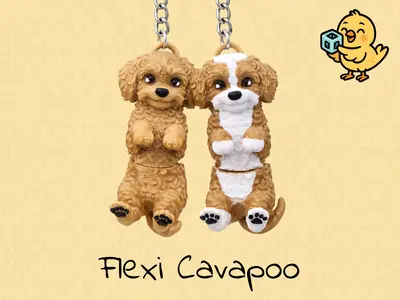Cavapoo Keychain – Articulated Flexi Cute Toy Dog