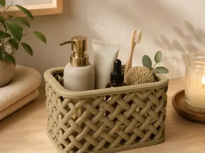 Modern Woven Storage Basket | Decorative Organizer
