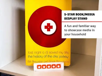 Favorite Book 5 star review media display stand video game music showcase