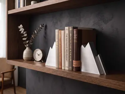 Minimalist Mountain Bookend Duo