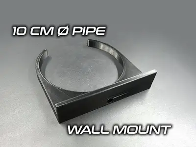 10 cm Ø Pipe wall mount
