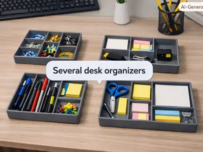 several desk organizers