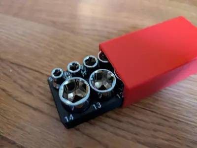 Case for 10 piece 1/4" socket set
