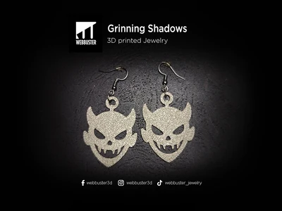Grinning Shadows - Halloween Earrings