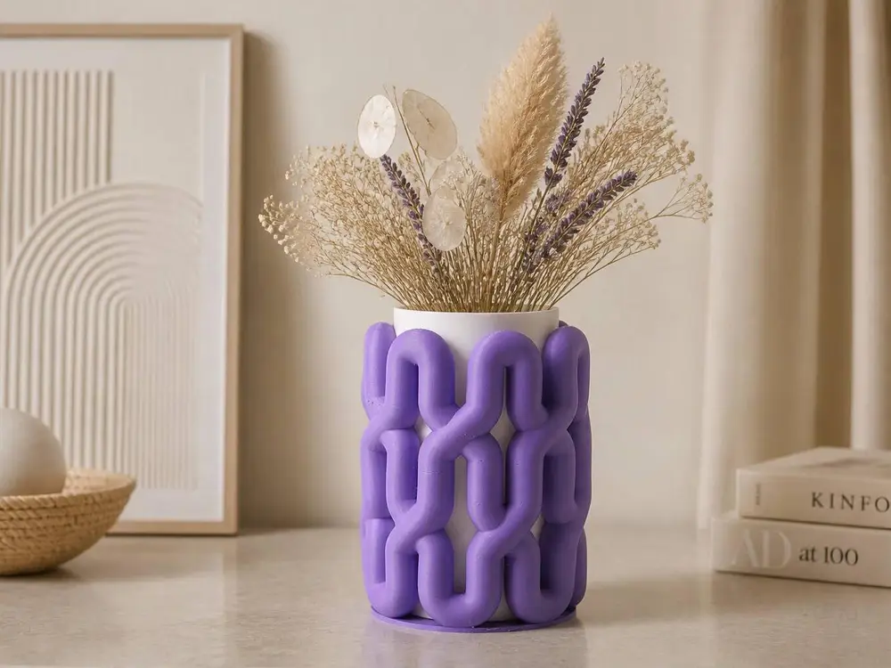 Purple Chain Vase - Link Pattern Decorative Vase