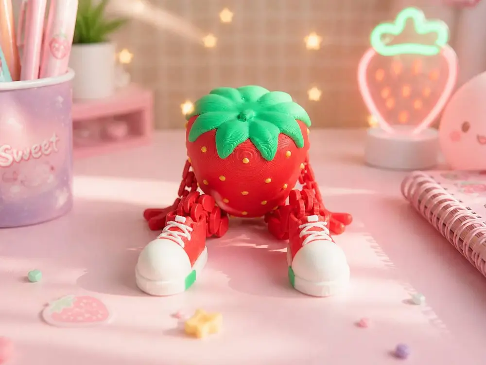 Strawberry Flexi Toy Articulated Fruit Fidget