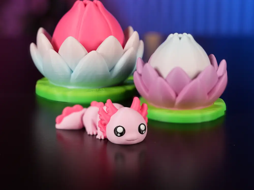 Axolotl Water Lily Diorama 🌸