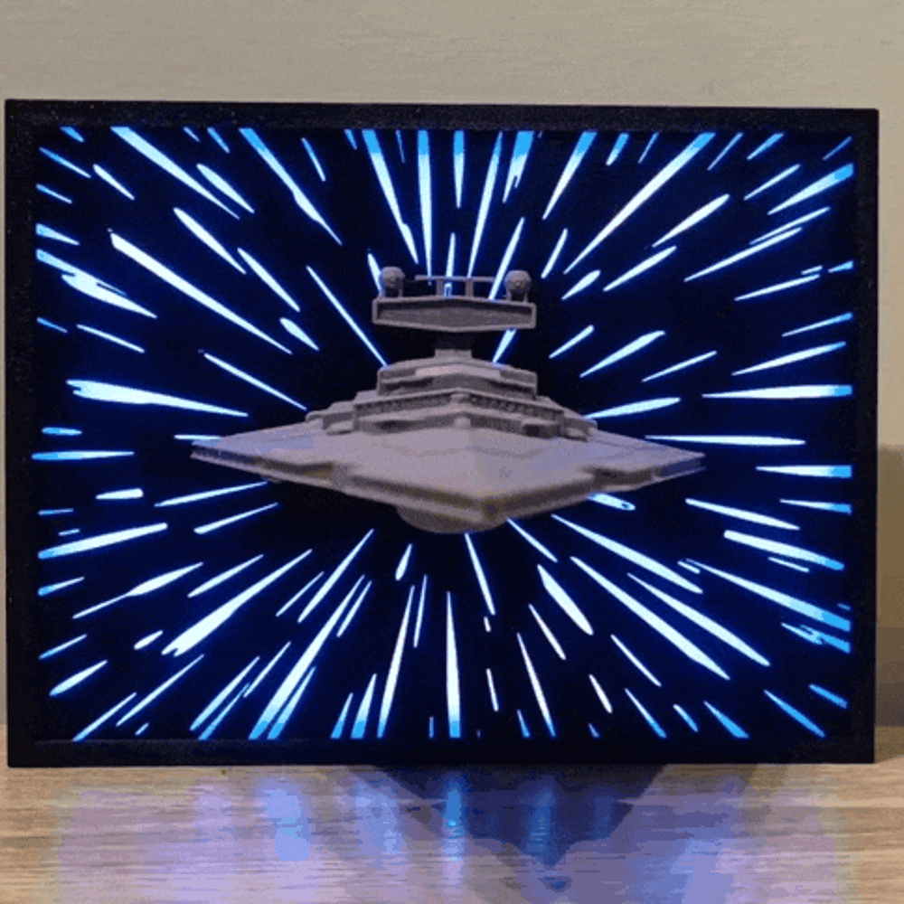 Star Wars Star Destroyer in Hyperspace – LED Book Nook & Shelf Diorama