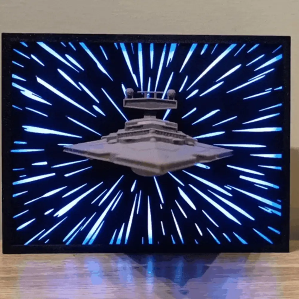 Star Wars Star Destroyer in Hyperspace – LED Book Nook & Shelf Diorama