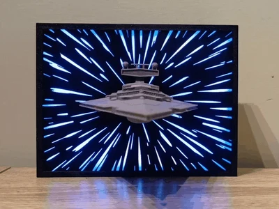 Star Wars Star Destroyer in Hyperspace – LED Book Nook & Shelf Diorama