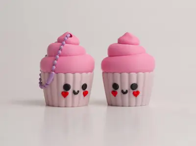 Cute Cupcake Keychain