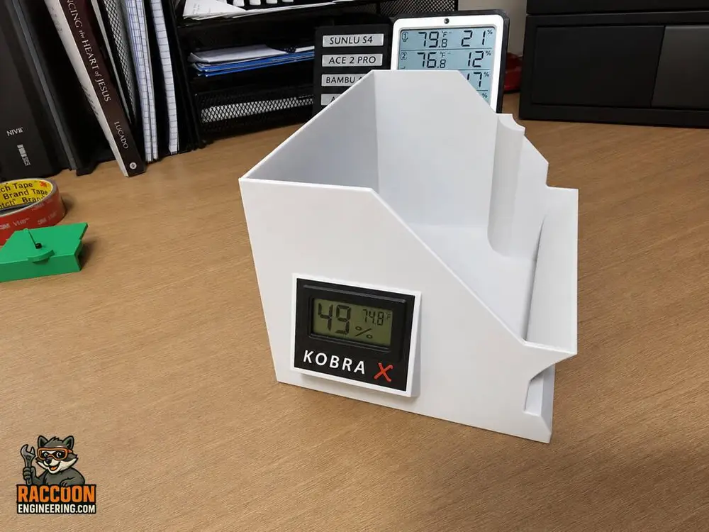 Kobra X and Kobra 4 poop bin with Digital Temp / Hygrometer (two sizes)