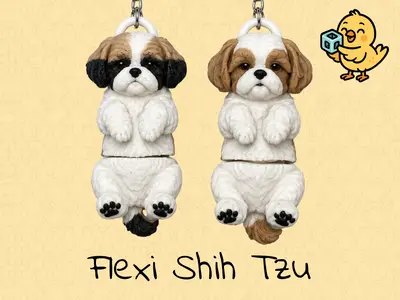 Shih Tzu Keychain – Articulated Flexi Toy Cute Dog