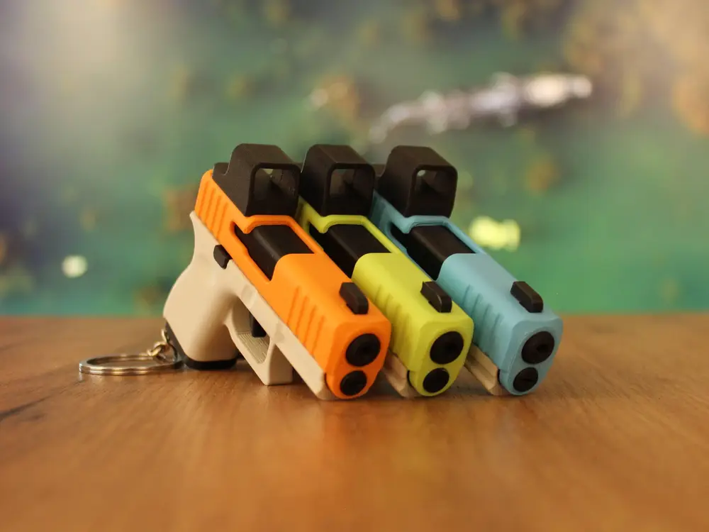 Glock Fidget Keychain – 3D-Printed Mini Slide-Action Toy