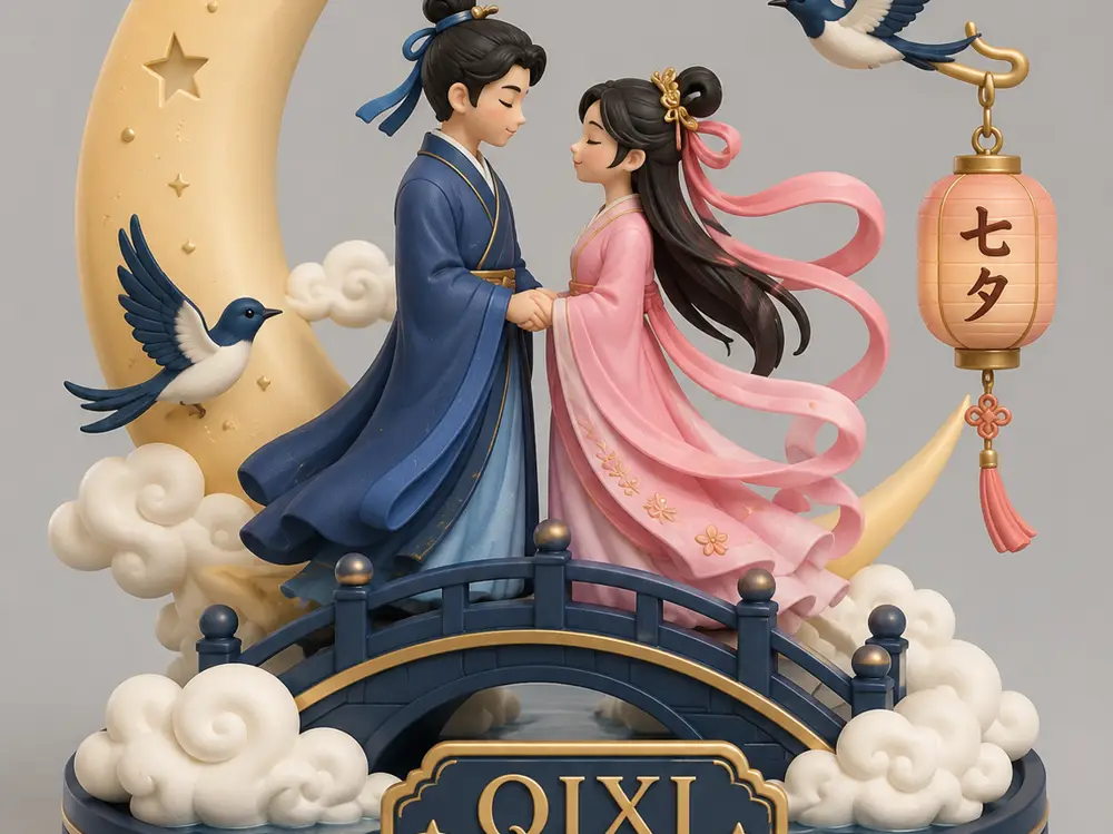 Qixi Festival Diorama – 3D Printable Display Model
