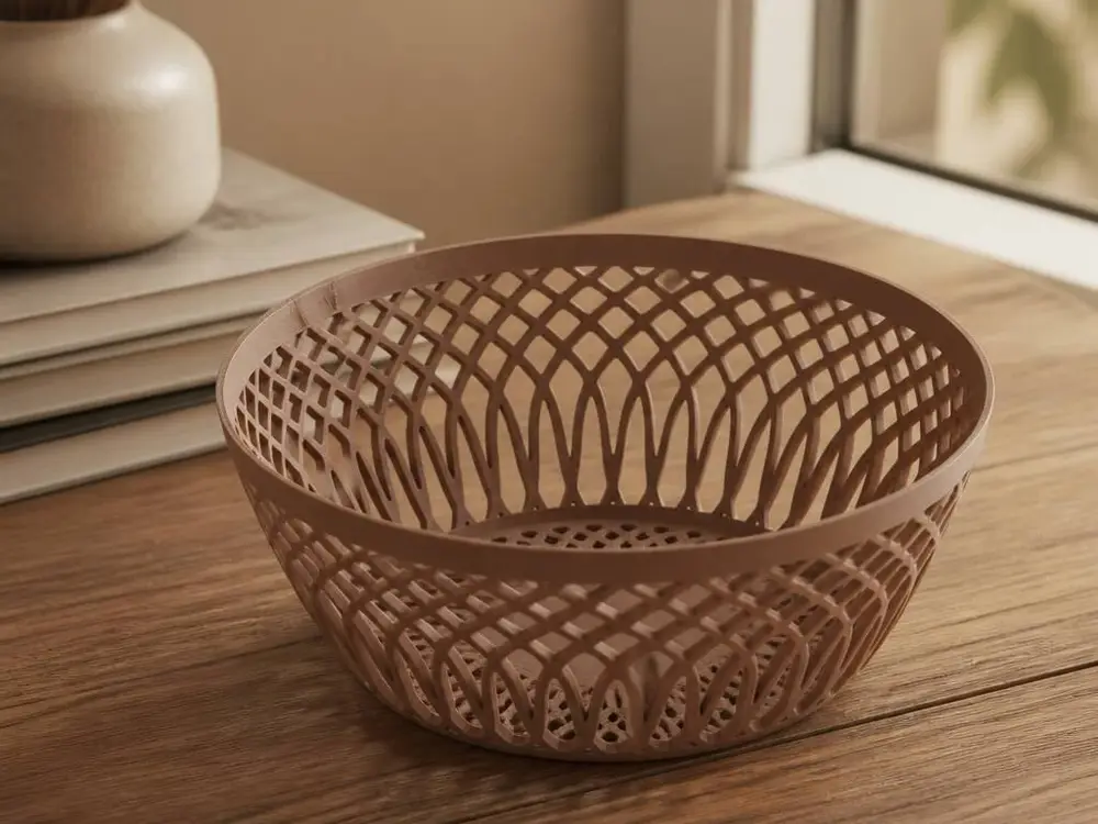 Brown Lattice Bowl - Openwork Storage Bowl