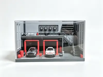 1：64小车模汽修店场景模型
