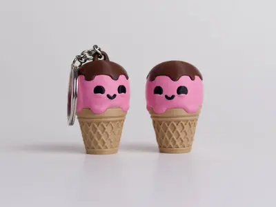 Cute Ice Cream Keychain