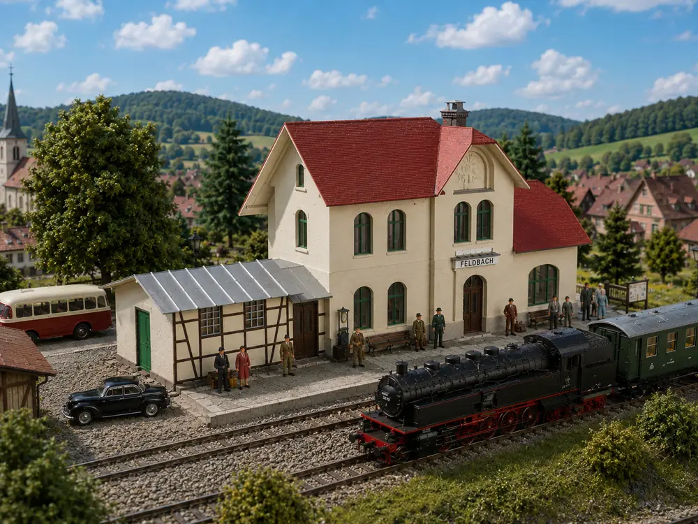 Model Train Station 1850 H0 1/87