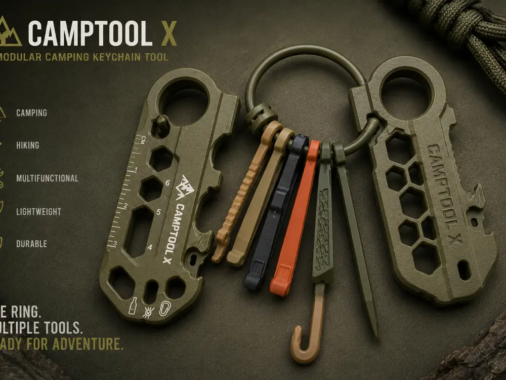 CampTool X – Modular Camping Keychain Multitool