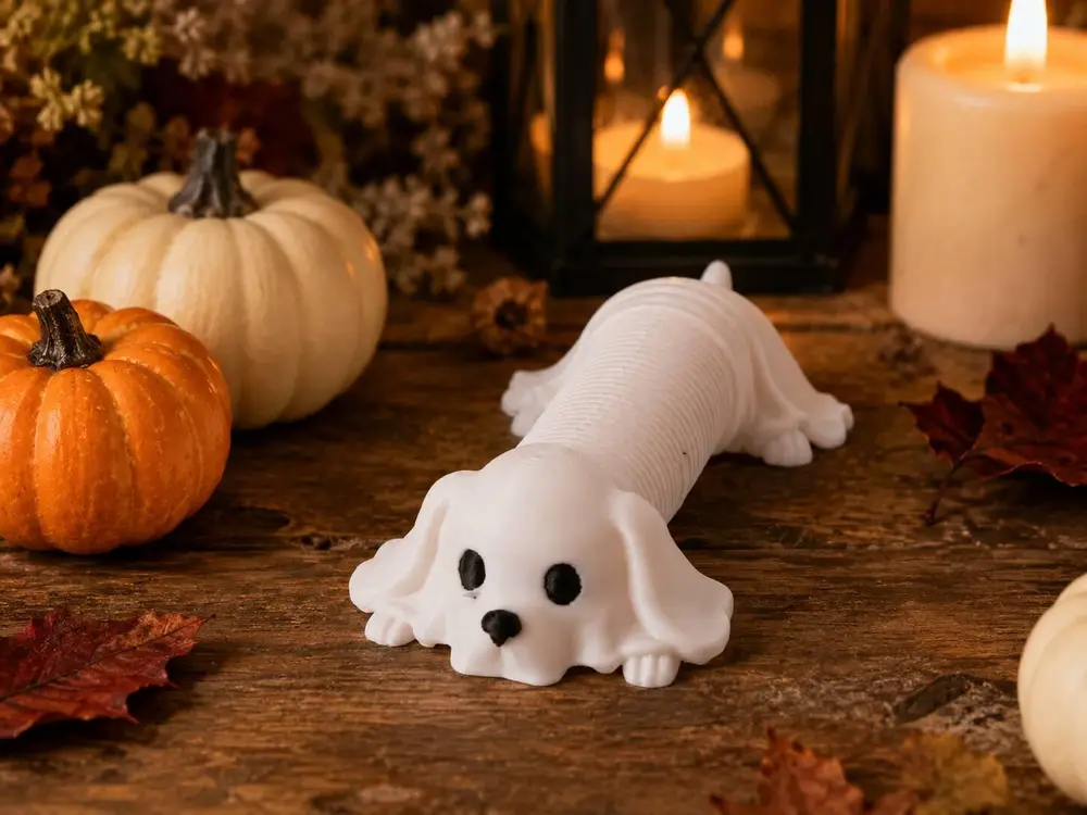 Slinky Ghost Dog Toy - Halloween Fidget Puppy