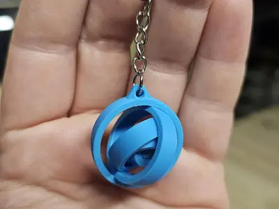Gyroscopic Ring Keychain – Print-in-Place Fidget Keyfob
